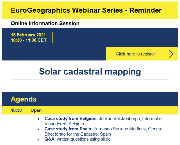 Imagen 'EuroGeographics Webinar Series - Reminder'